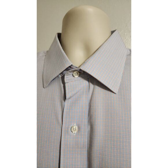 Brooks Brothers 1818 Regent LS Blue & Orange Button-up Shirt Supima Cotton 17-36 - Picture 3 of 6